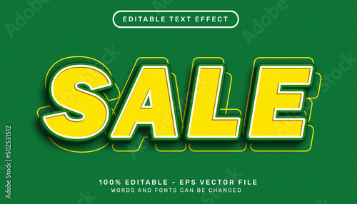 sale 3d text effect and editable text effect