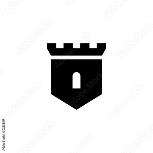 Fototapete citadel logo and castle icon vector design