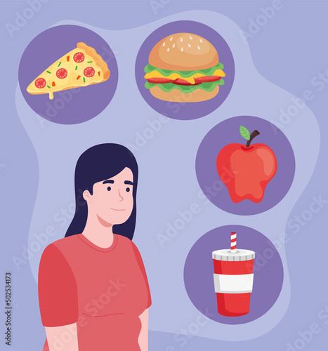 woman with food ingredients