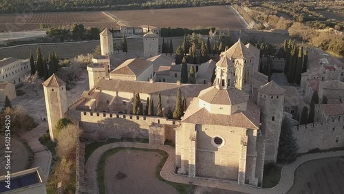 Drone Shot Of Monestir de Santa Maria de Poblet - Monastery In Spain photo