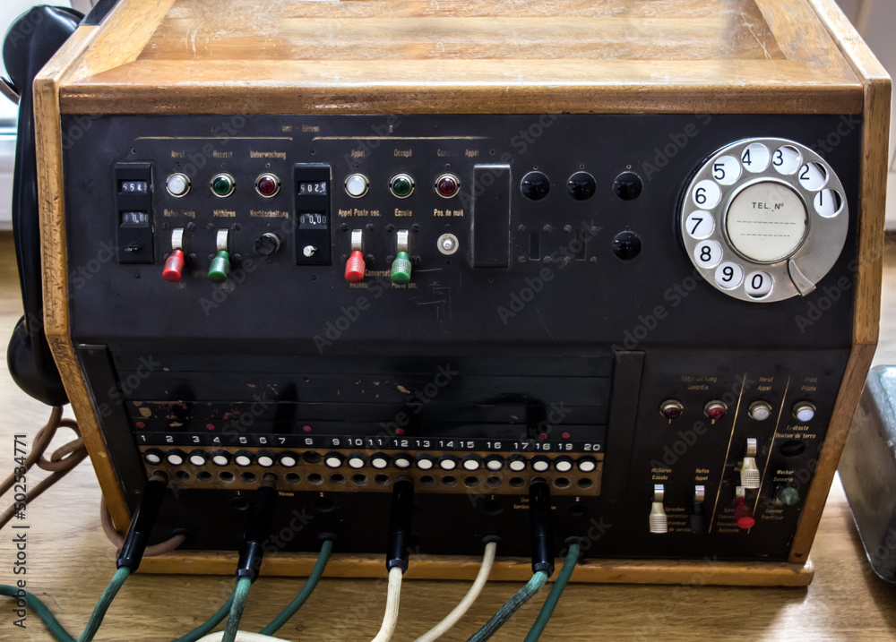 Fototapeta premium Vintage retro phone object, Switzerland, 1940s.