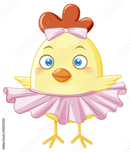 Little chicken in pink skirt