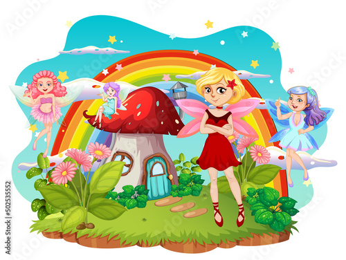 Beautiful fairy on a white background