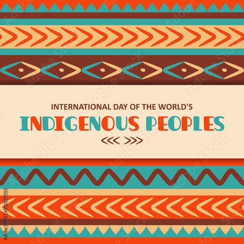 International day of the world's Indigenous peoples design vector banner card