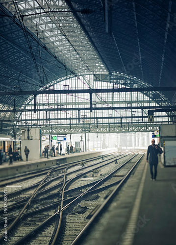 Anonymous man walks in the station