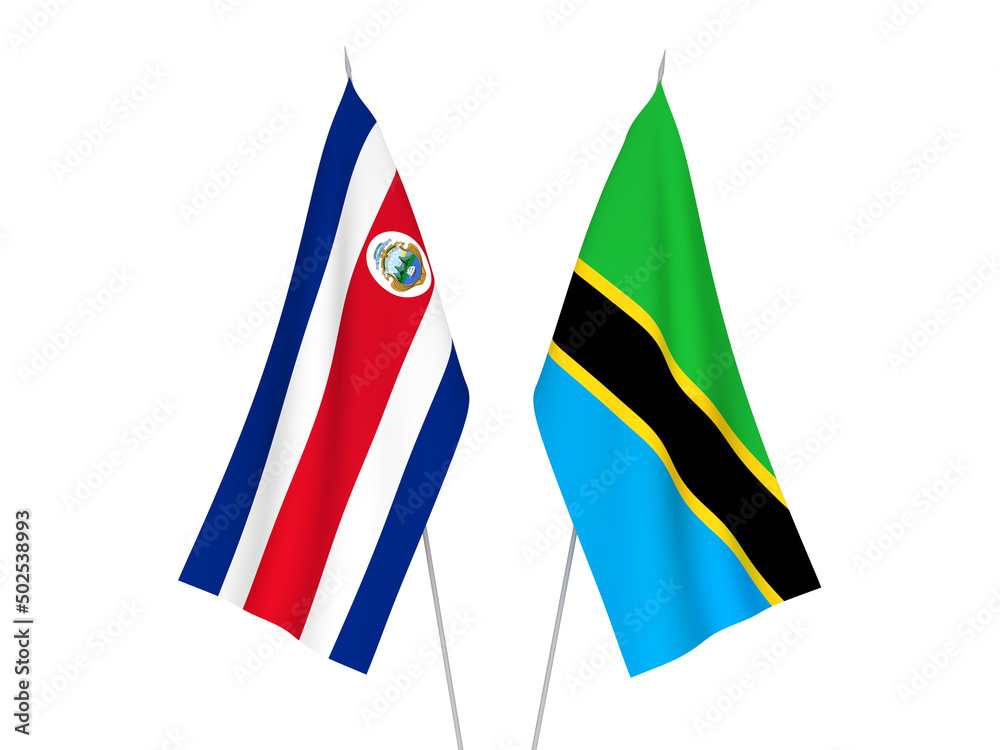 Tanzania and Republic of Costa Rica flags