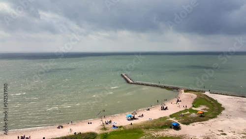 Aerial view of the Gulf of Mexico near Rockport, Texas