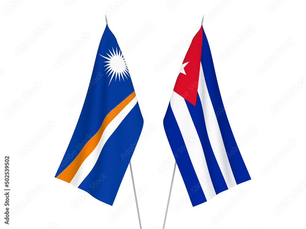 Cuba and Republic of the Marshall Islands flags