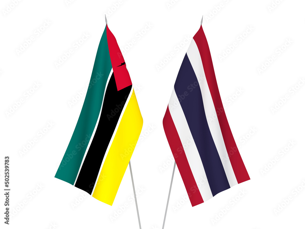 Thailand and Republic of Mozambique flags Thailand and Republic of Mozambique flags
