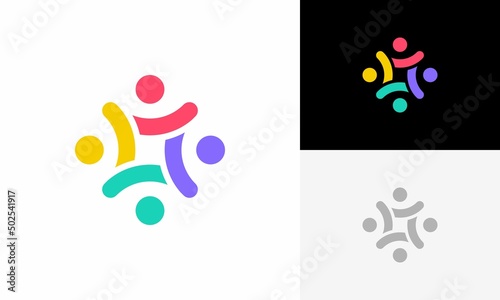 abstract people and human family logo design vector	