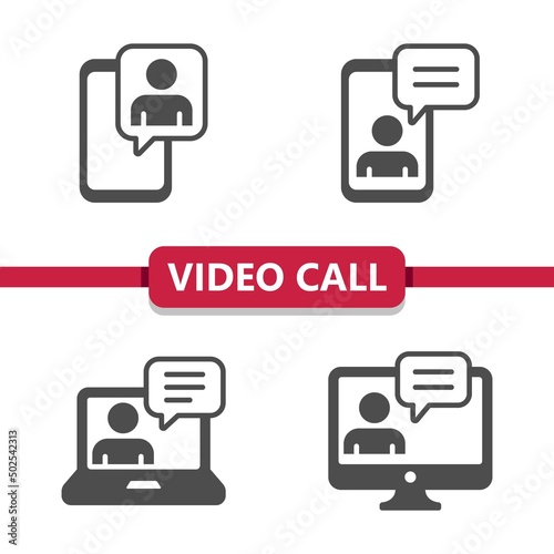 Video Call - Video Chat Icons. Streaming, Streamer Icon