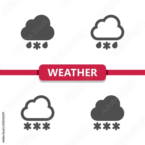 Weather Icons - Cloud, Cloudy, Sleet, Freezing Rain, Snow, Snowing