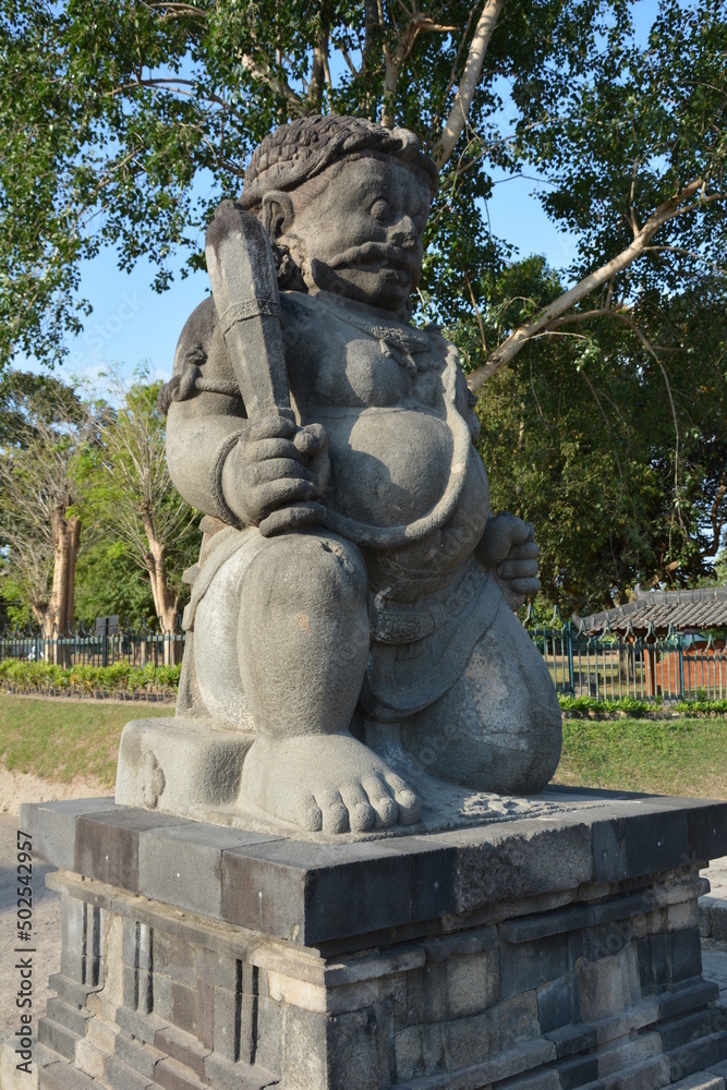 Guardian Statue at the Entrance of the Sewu Temple in Central Java, Indonesia