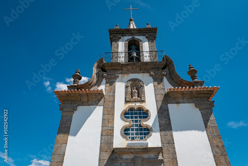 Fachada frontal da Igreja de Nossa Senhora da Assunção no Santuário de mesmo nome em Vilas Boas, Trás os Montes, Portugal photo