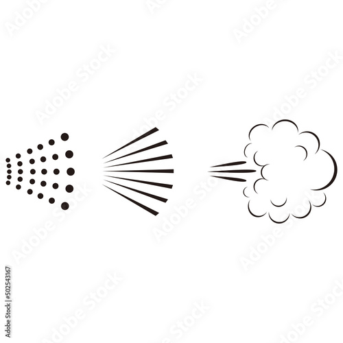 Spray cloud icon set on white background	