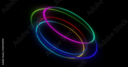 Simple Colorful Abstract Glowing Circle. abstract futuristic hi-tech motion background.