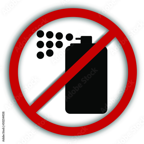 A vector image of a prohibition sign with a crossed out spray can. (it is forbidden to paint the walls, no graffiti)