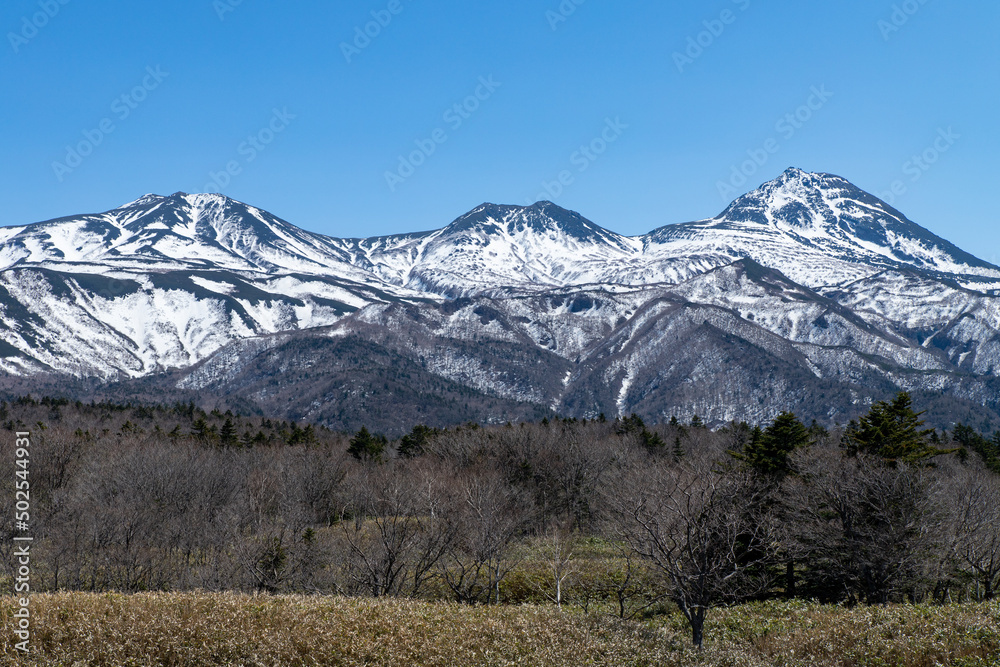 北海道 知床半島の春の風景 北海道 知床半島の春の風景