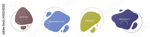 Fluid organic abstract shape element vector background set with liquid