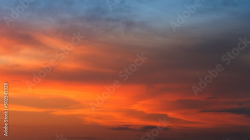 Orange Sunset sky replacement horizon view  © Gita