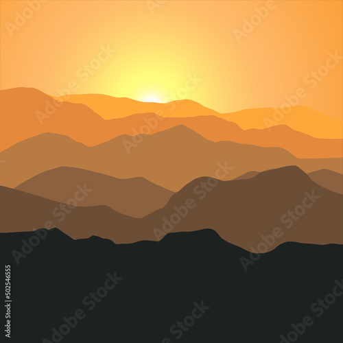 sunrise in mountains 