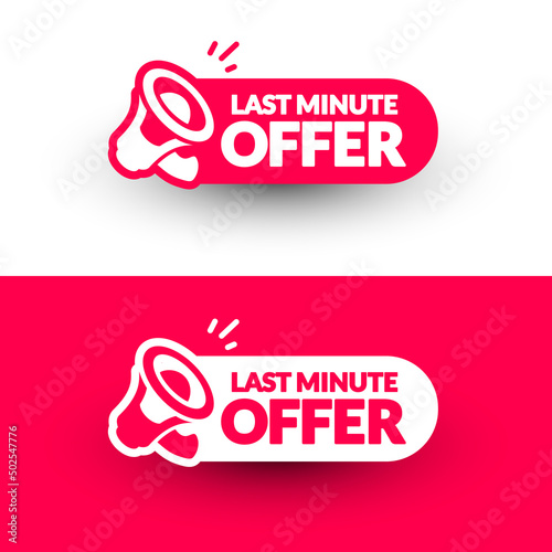 Last Minute Offer Label Set With Megaphone