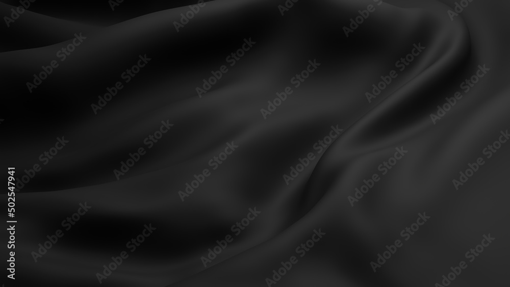 Fototapeta premium Black fabric background with copy space 3d render