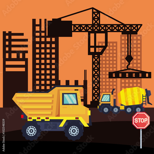 trucks in construction