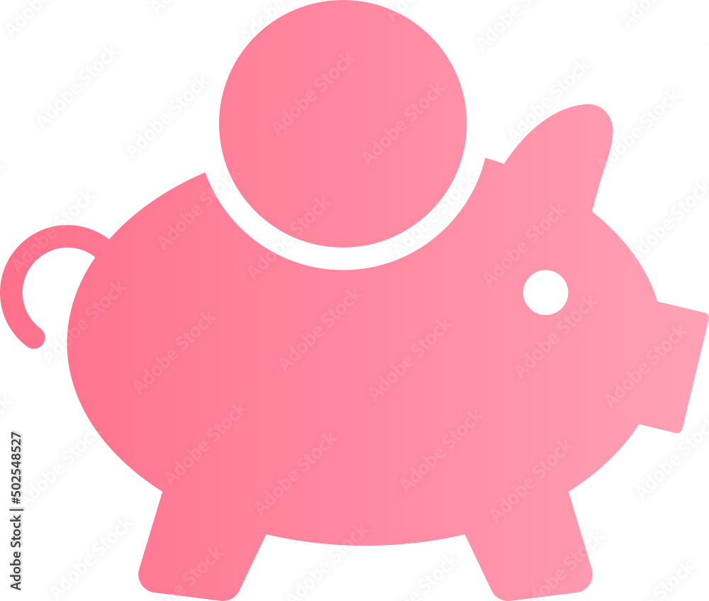 Fototapeta premium Piggy bank gradient icon