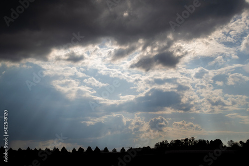 storm clouds over a small town
