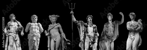 Tableau sur toile Olympian gods agains black background