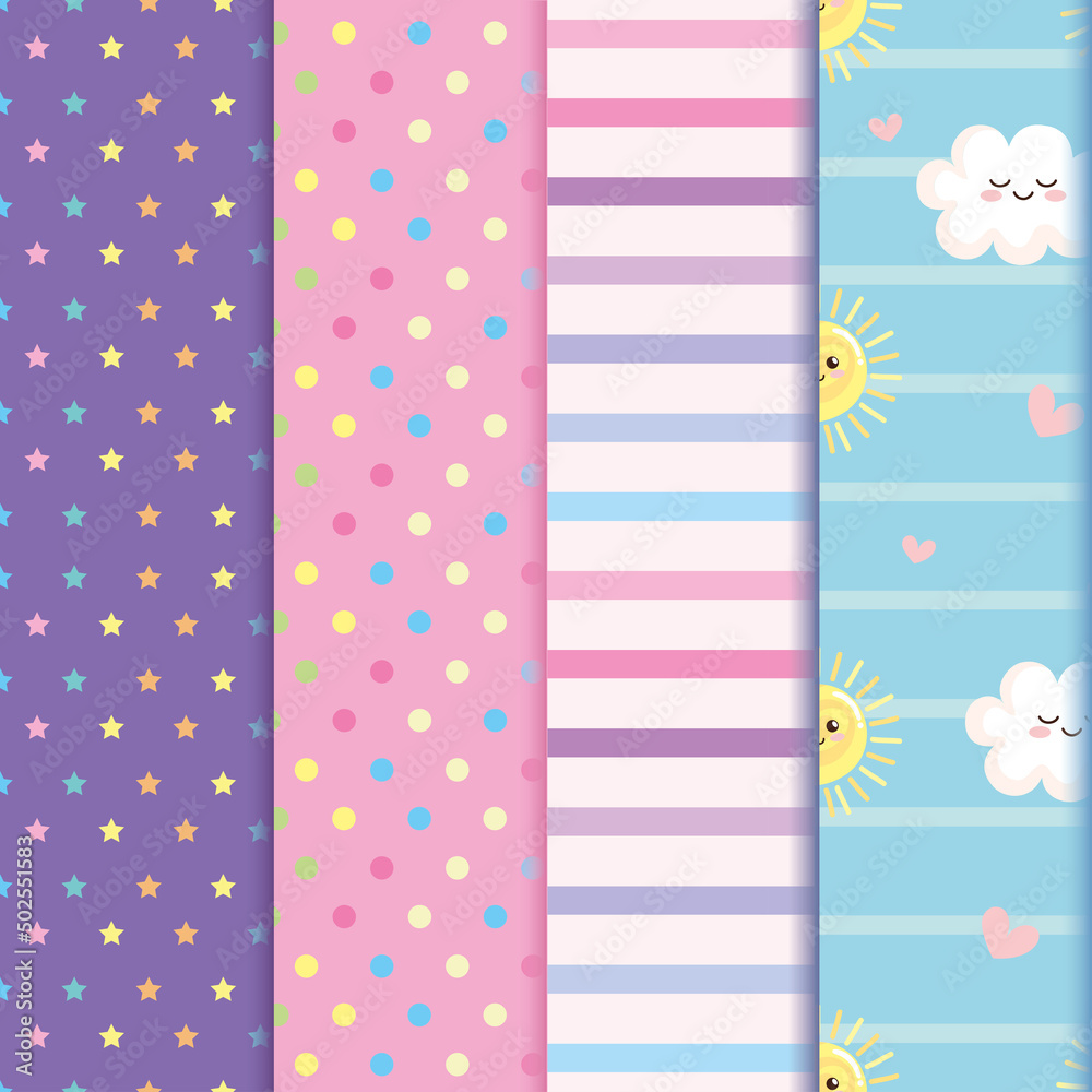 four pastel colors patterns four pastel colors patterns
