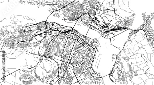 Urban vector city map of Dnipro, Ukraine, Europe