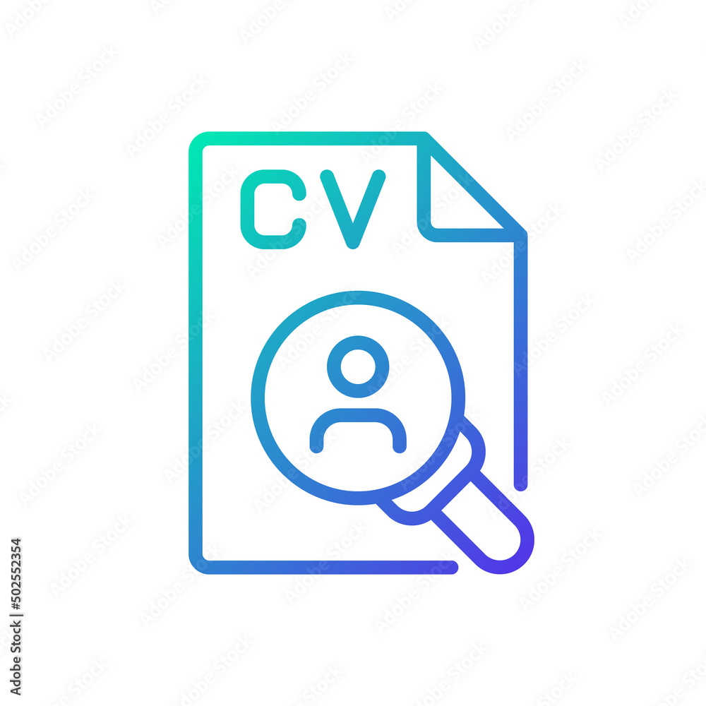 Recruitment gradient linear vector icon. Staffing process. Human resource planning. HR management. Employee records. Thin line color symbol. Modern style pictogram. Vector isolated outline drawing Recruitment gradient linear vector icon. Staffing process. Human resource planning. HR management. Employee records. Thin line color symbol. Modern style pictogram. Vector isolated outline drawing
