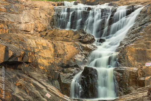 waterfall in the mountains, Kanthanpara, Wayanad, Kerala, India.
