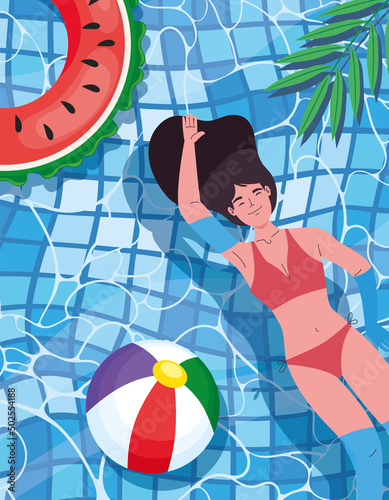 girl swimming in pool