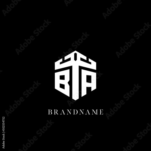 Initial letter BA hexagon shape logo geometric style