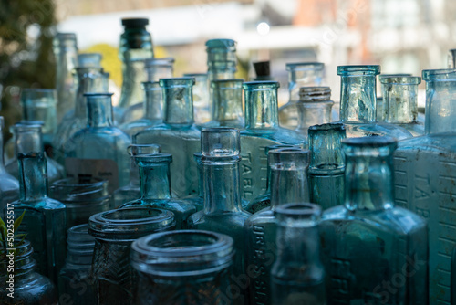 Collection of many old vials