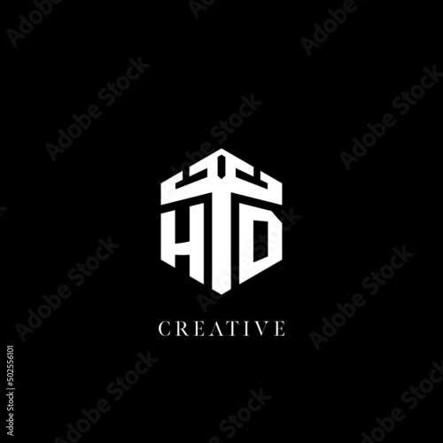 Initial letter HD hexagon shape logo geometric style