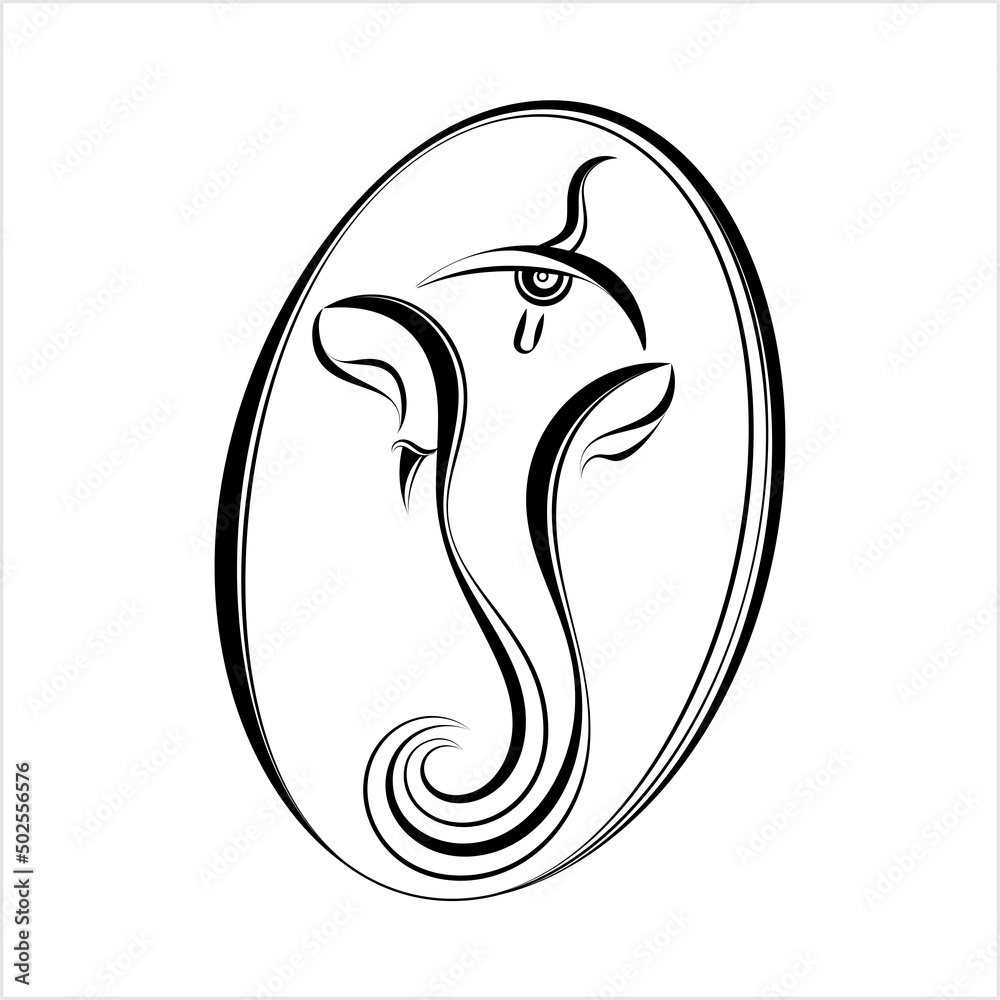 Ganesha The Lord Of Wisdom Calligraphic Style M_2204007 Ganesha The Lord Of Wisdom Calligraphic Style M_2204007