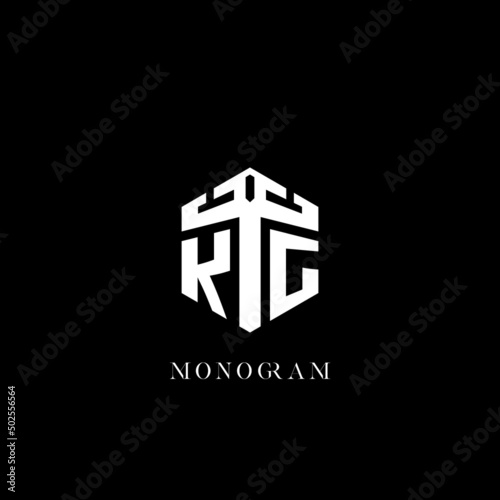 Initial letter KG hexagon shape logo geometric style