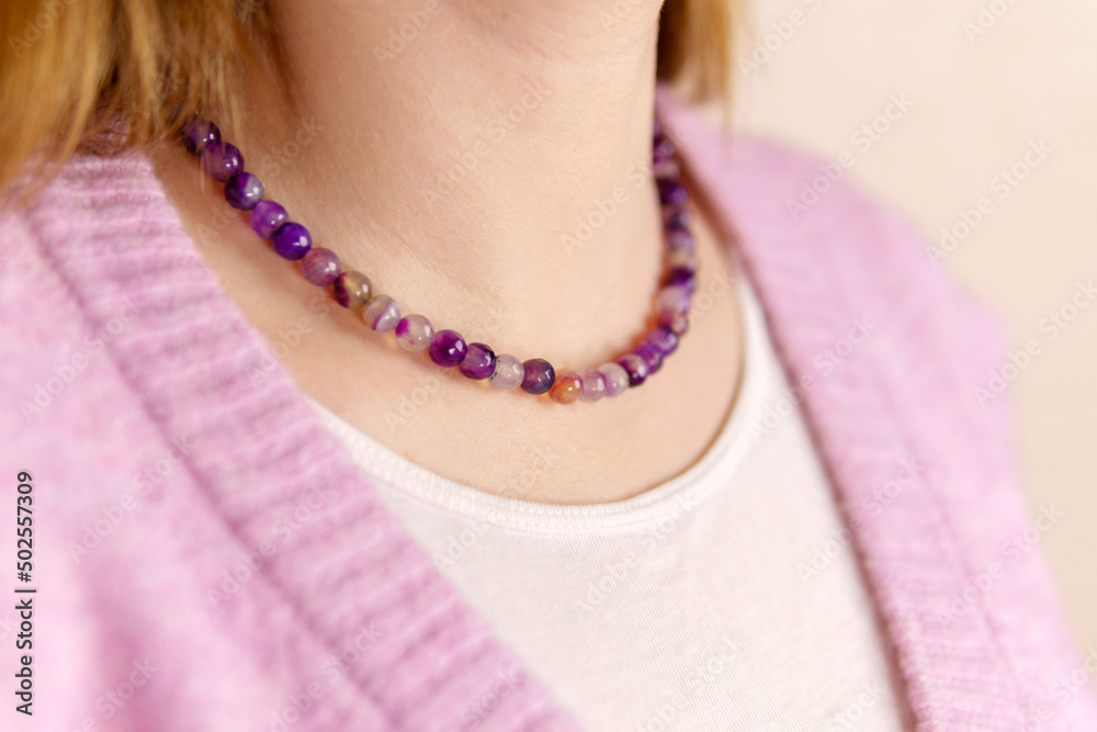 Amethyst jewelry is a natural material from which various inserts were made.