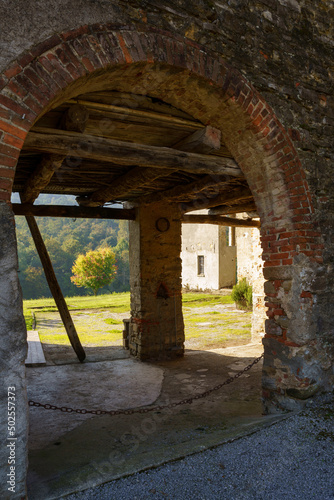 Old farm in the park of Curone, Lecco province, Italy