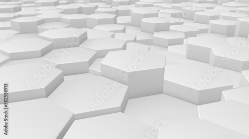 Abstract white 3d hexagonal geometric background