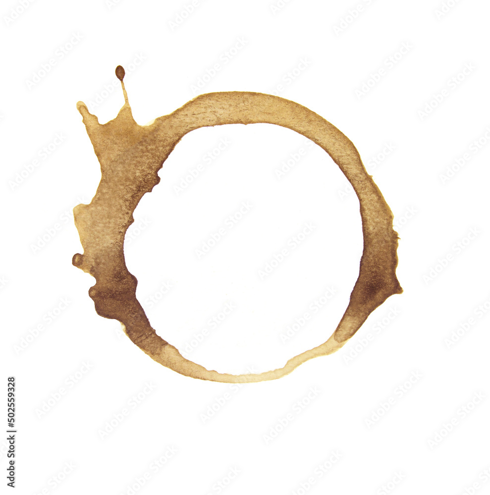 Coffee cup rings isolated on a white background