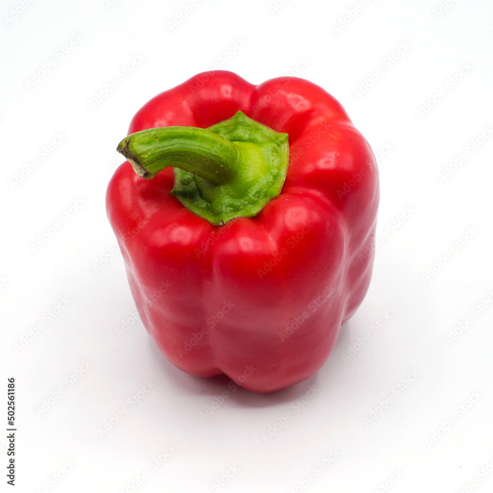 Fresh vegetable for cooking, red bell peper or sweet pepper on white background. Fresh vegetable for cooking, red bell peper or sweet pepper on white background.