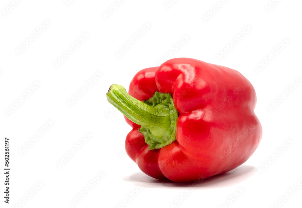 Fresh vegetable for cooking, red bell peper or sweet pepper on white background. Fresh vegetable for cooking, red bell peper or sweet pepper on white background.