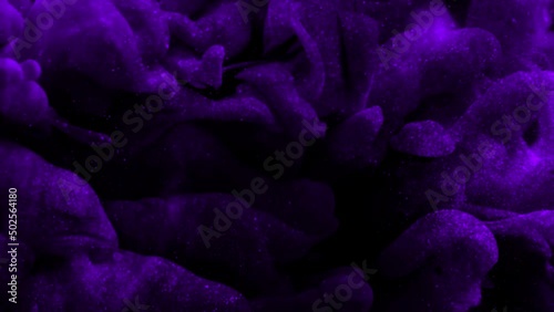 Slow motion glitter effect moving against abstract lumpy shapes.