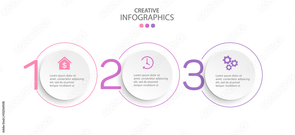 Business infographic design template with 3 options, steps or processes. Can be used for workflow layout, diagram, annual report, web design Business infographic design template with 3 options, steps or processes. Can be used for workflow layout, diagram, annual report, web design