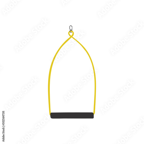 Parrots goods and supplies. Pets swing. Birds accessories, stuff.  Flat vector illustration isolated on white background